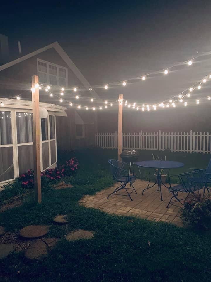 backyard at night