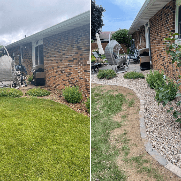 Before and After Shot of Landscaping